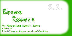 barna kusnir business card